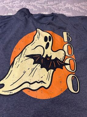Halloween Ghost Costume Tee - Heather Navy Blue 6xlt